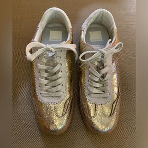 Dolce Vita gold leather tennis shoes